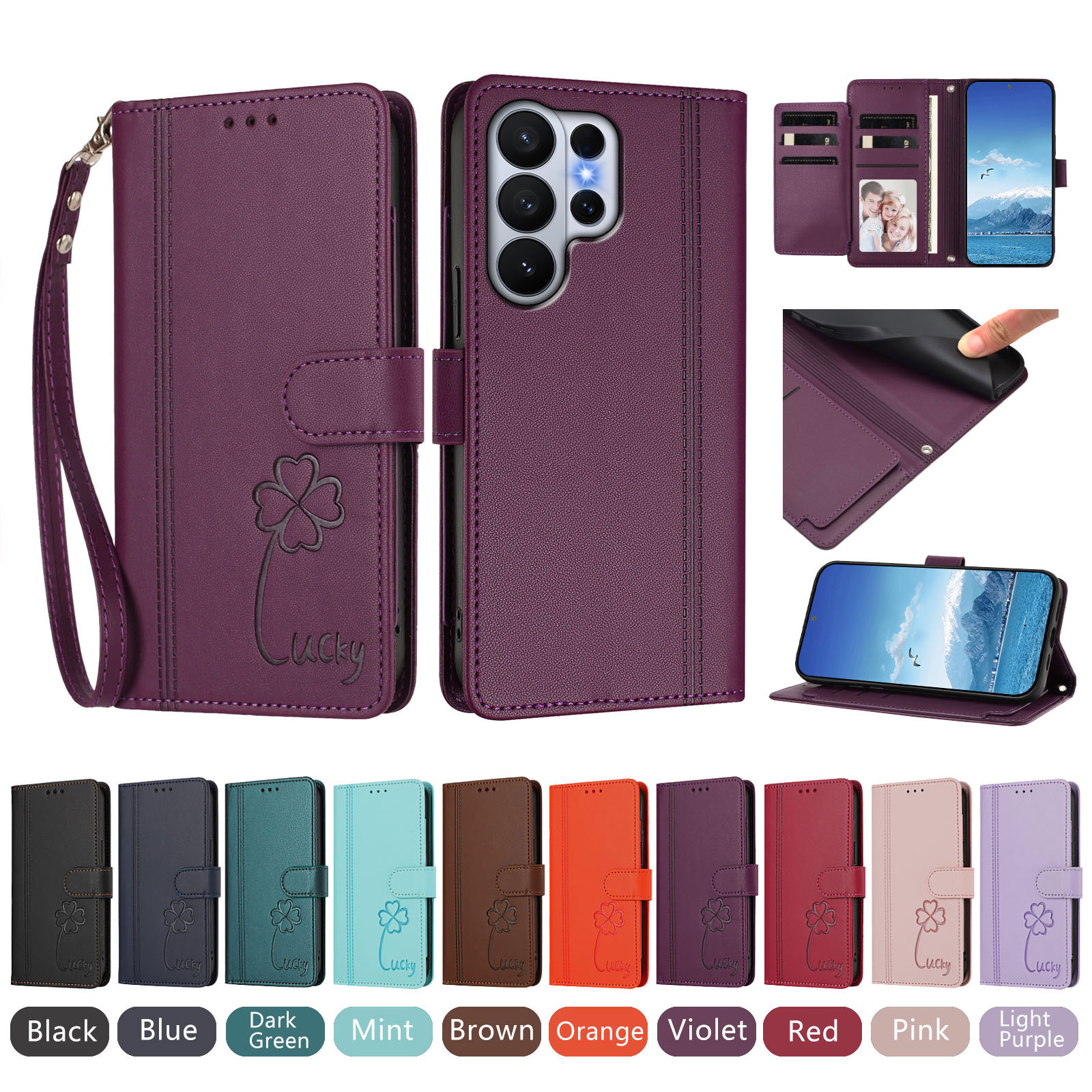 Huawei Nova 12 - Capa Carteira de Couro Transversal Multiuso